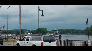 tug Paula Fortier pushing two barges on the Mississippi River Red WingMinnesota July 302024 [upl. by Kristo]