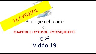 biologie cellulaire s1 vidéo 019  CYTOSOL  CYTOSQUELETTE شرح [upl. by Rehpotisrhc]