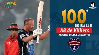 🔥 AB de Villierss 100 Run Against Dhaka Dynamites  34th Match  Edition 6  BPL 2019 [upl. by Alboran67]