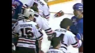 Rangers Blackhawks Bench Clearing quotBrawlquot Dec 28 1983 [upl. by Ltney769]