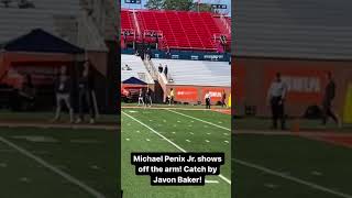 Michael Penix Jr and Javon Baker team up for a big time play SeniorBowl Bucs Washington UCF [upl. by Annohsed]