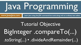 Learn Java Programming  BigInteger compareTo Tutorial [upl. by Janiuszck]