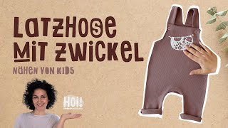 Latzhose mit Zwickel von Kid5 nähen [upl. by Attennaj391]