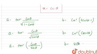 Differentiate tan1xsqrt1x2 with respect to cos12x21 [upl. by Aistek]