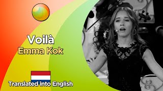 Emma Kok  Voilà Lyrics in French and translated into English [upl. by Johna104]