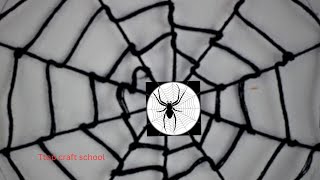 spider web with yarn  spider web making with thread  spider net making video [upl. by Rudyard]