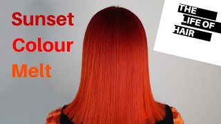 🚨No Bleach 🚨Red To Orange Hair Colour Melt  Root Strech  Perfect Bleed [upl. by Enal]