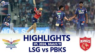 LSG vs PBKS IPL 2024 Lucknow vs Punjab Today Full Match Highlights  IPL 2024 Match Highlights [upl. by Bryn547]