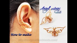 Angel wings earcuff  How to make simple jewelry for Christmas 434 [upl. by Eiznikcm]