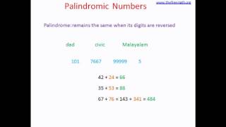 Palindromic Numbers [upl. by Aissilem444]