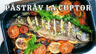 PĂSTRĂV ÎNTREG la cuptor 🐟 DELICIOS ❗ Rețeta de păstrăv somonat cu legume [upl. by Eldora204]