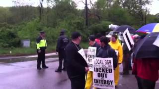 Union workers picket Pilgrim [upl. by Nivri]