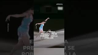 Gimnasta conmueve al presentarse con su pequeña hija shorts [upl. by Bergstein]