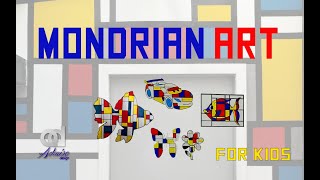 Mondrian Art Lesson for Students  Colorful crafts and activities for Students modern art [upl. by Aenitsirhc]