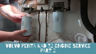 Volvo Penta KAD32 Engine Service Part 2 [upl. by Eilram825]