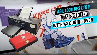 A3 L1800 Desktop DTF Printer with A3 Curing Oven [upl. by Kerin]