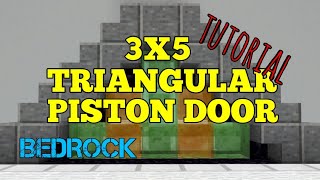 Minecraft Tutorial 3X5 Triangular Piston Door Bedrock [upl. by Neelhtakyram]