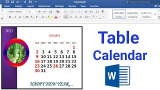 How to make calendar design in MS Word  Calendar design 2023 in MS Word [upl. by Denoting817]