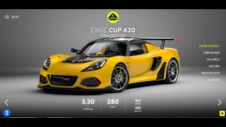 Configurador Lotus Exige Cup 430 Final Edition [upl. by Neyrb994]