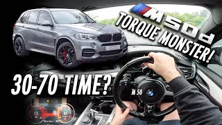 2017 BMW X5 M50D DRIVING POVREVIEW  INSANE [upl. by Shugart]