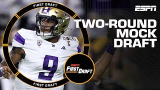 TwoRound Mock Draft w Field Yates amp Mel Kiper Jr  First Draft [upl. by Cartie]