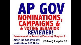 AP GOV Review Chapter 9 Nominations Campaigns amp Voting [upl. by Gerkman]