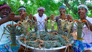 BIG LOBSTER  50 KG Lobster Fry Cooking and Eating In Village  Lobster Recipes with Indian Masala [upl. by Pradeep]