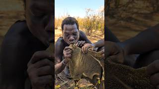 Wow Thats incredible delicious Raw meat Hadza boys enjoying middle of nowhere ‼️😲😋hadzabetribe [upl. by Macdougall]