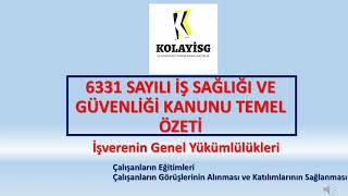 6331 SAYILI KANUN TEMEL ÖZETİKİNCİ BÖLÜMÇALIŞANLARIN EĞİTİMİGÖRÜŞLERİNİN ALINMASIKATILIM SAĞLAMA [upl. by Sadnac]