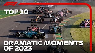 Top 10 Dramatic Moments of the 2023 F1 Season [upl. by Eldnar]