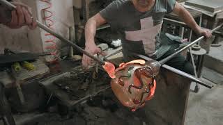 How Murano Glass Vases Are Blown And Decorated Inside Murano Glass Factory [upl. by Ginevra478]