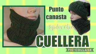 CUELLERA PARA HOMBRE  PUNTO CANASTA a dos agujas š [upl. by Akla593]