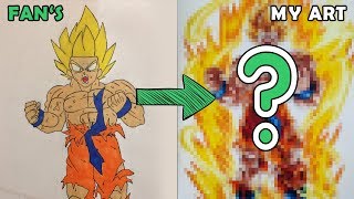 Drawing Goku Strongest Saiyan  Redraw fans Drawing [upl. by Anirehtak]