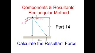 How to Find Resultant Force for the 3 Cables Forces – Statics Components and Resultants Problem 14 [upl. by Mayberry]