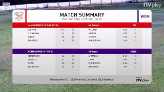 Hammerwich 1st XI v Wombourne CC [upl. by Raybin785]