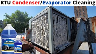 HVAC How To Clean A Commercial Air Conditioner CondenserEvaporator Coil Cleaning Acid Wash RTU [upl. by Cassandry]