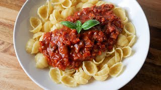 Pasta mit Pilz Bolognese Rezept  Pasta with Veggie Mushroom Bolognese Sauce  ENG SUBS [upl. by Moyers]