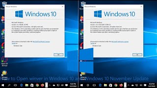 How to Open winver in Windows 10 and Windows 10 November Update [upl. by Richards260]