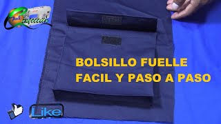 FACIL Armado Bolsillo con fuelle o cargo tipo militar PASO a PASO [upl. by Eceryt]