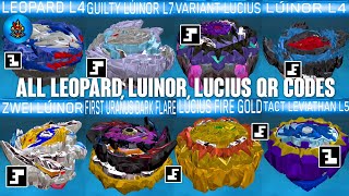 ALL TACT LEVIATHAN LEOPARD LUINOR LUCIUS AND FIRST URANUS DARK FLARE QR CODES BEYBLADE BURST APP [upl. by Irrahs633]