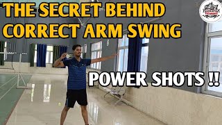 LEARN CORRECT ARM SWING FOR POWER SHOTS  ARM SWING MECHANICS IN BADMINTON badminton [upl. by Mareld]