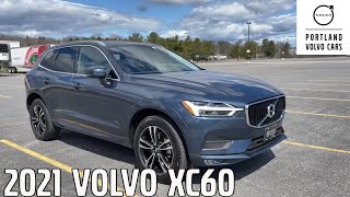 Denim Blue Metallic 2021 Volvo XC60 Momentum  Walkaround with Heather [upl. by Tani]