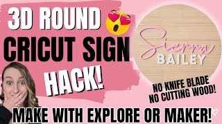 DIY Wood Round Cricut Sign Hack  Make 3d Text WITHOUT Cutting Wood [upl. by Bunker]