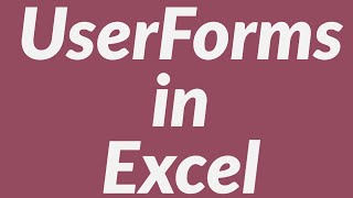 Userforms MS Excel [upl. by Gamin]