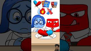 Blue Food VS Red Food Emoji Mukbang shorts youtubeshorts [upl. by Yahsed529]