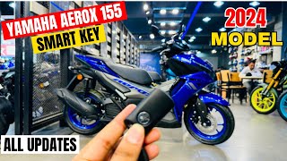 New 2024 Yamaha Aerox 155S Smart Key😍Detailed Review  On Road Price  Changes  Features  Update🔥 [upl. by Galvin]