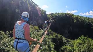 Le Chamarel Mauritius Zip Line Gliding  filming with an GoPro 10 [upl. by Attenad]