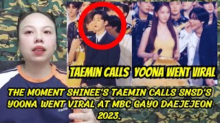 The Moment SHINees Taemin Calls SNSDs Yoona went viral at MBC Gayo Daejejeon 2023 [upl. by Kalam]