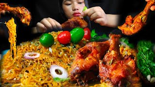 SPICY NOODLES CHALLENGE CHICKEN LEG PIECE 🍗 AKAbare Khorsani YouTube [upl. by Nawram]