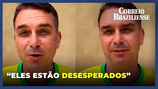 FLÁVIO BOLSONARO REPERCUTE VÍDEO DE FREIXO E DIZ QUE OPOSIÇÃO quotESTÁ DESESPERADAquot [upl. by Lerred]